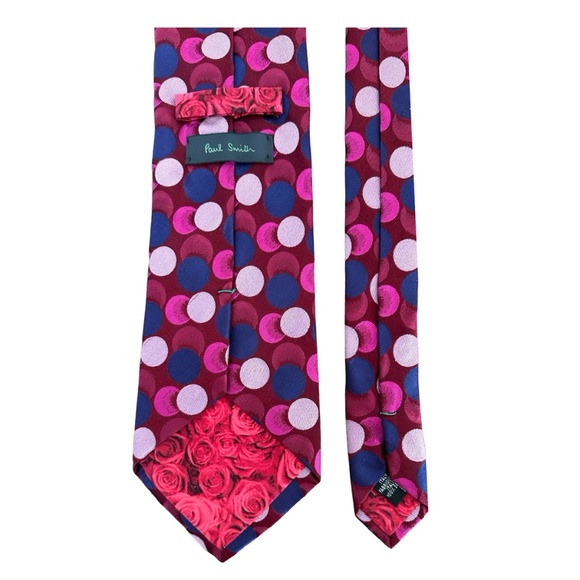 PAUL SMITH Men’s Silk Tie Polka Dot Print Italy - Picture 3 of 5
